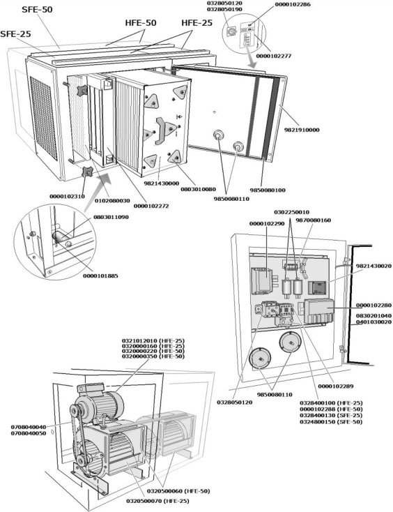 SFE-25 / 50 HFE25 / 50 Spare Parts (img)